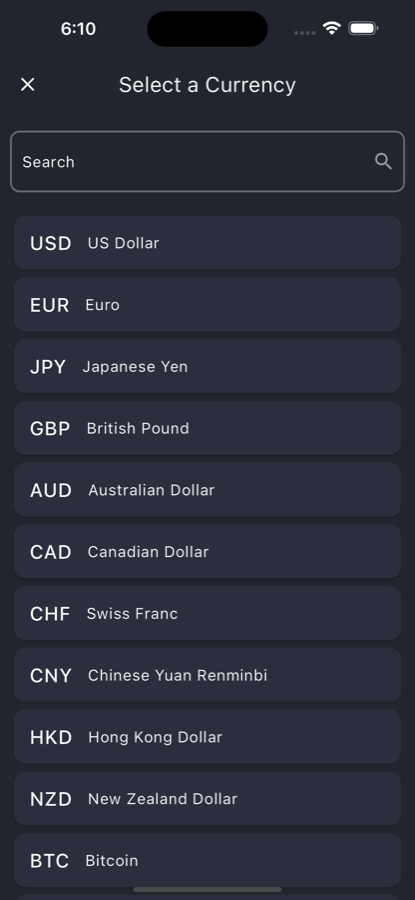 ExRate Calculator screenshot