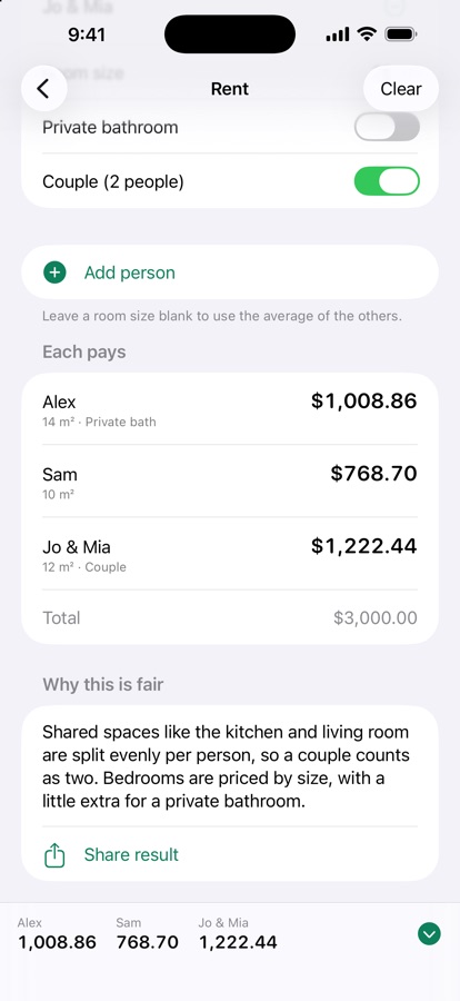 Fair Calculator screenshot
