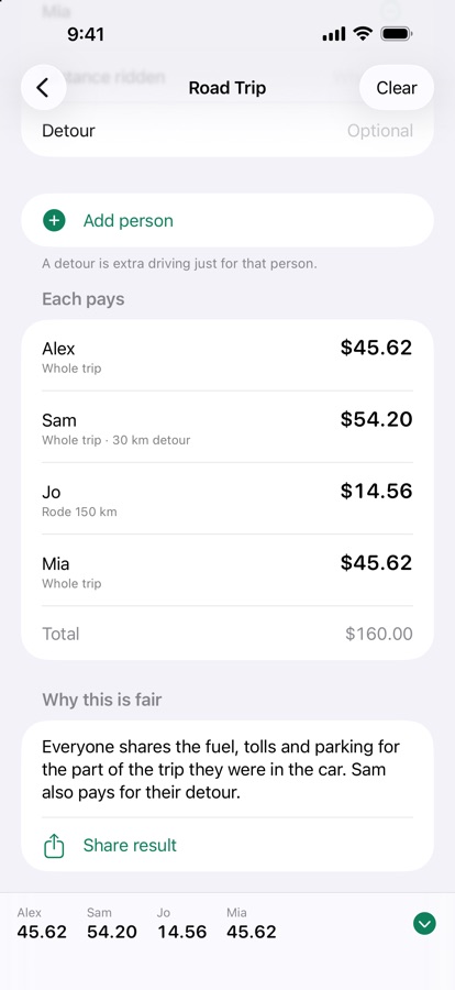 Fair Calculator screenshot